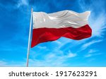 Large poland flag waving in the ...