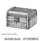 Vector Antique Wooden Boxes Hand Drawing Engraving Style Vector Antique Wooden Boxes Hand Drawing Engraving Style