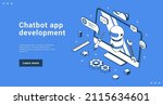 chatbot app development online... | Shutterstock .eps vector #2115634601