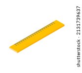 yellow plastic ruler with scale ... | Shutterstock .eps vector #2131739637