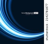 realistic blue illuminated wave ... | Shutterstock .eps vector #2142781877