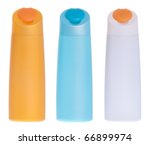 three colorful plastic bottles  ... | Shutterstock . vector #66899974