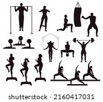 people engaged in fitness... | Shutterstock .eps vector #2160417031