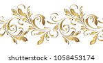 golden floral pattern.... | Shutterstock .eps vector #1058453174