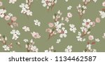 vintage seamless flowers.... | Shutterstock .eps vector #1134462587
