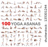 Set of yoga poses isolated on...