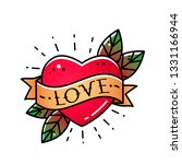 heart with ribbon and... | Shutterstock .eps vector #1331166944