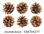 Pine Cones Isolated On A White...