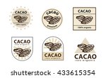 cacao logo. cacao bean sign.... | Shutterstock .eps vector #433615354