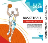 basketball flyer   poster cover ... | Shutterstock .eps vector #664260457