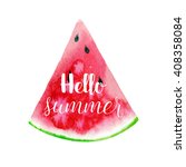hello summer greeting card ... | Shutterstock .eps vector #408358084