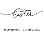 happy easter black linear... | Shutterstock .eps vector #1873592437