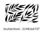 black twig  leaves or sprig... | Shutterstock .eps vector #2148166737