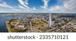 Small photo of Beautiful aerial view of the Vastra Hamnen- The Western Harbour -district in Malmo, Sweden. Panoramic aerialview.