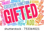 gifted adhd word cloud on a... | Shutterstock .eps vector #753364021