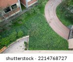 view from above of the rear garden of the Salmona building (National University of Colombia)