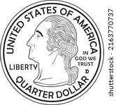Outline Liberty Coin Quarter...