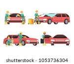washing car services concepts... | Shutterstock . vector #1053736304