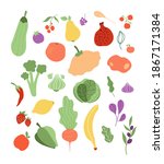 color fruits vegetables. onion... | Shutterstock . vector #1867171384