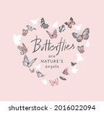 Butterflies Calligraphy Slogan...