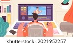 animator at work. artist... | Shutterstock .eps vector #2021952257