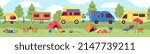 forest summer vacation. camping ... | Shutterstock .eps vector #2147739211
