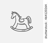 Rocking Horse Sketch Icon For...