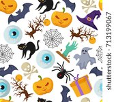 halloween vector seamless... | Shutterstock .eps vector #713199067
