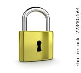 metal padlock closed isolated... | Shutterstock . vector #223405564