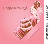 pink birthday card | Shutterstock . vector #116667124