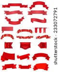 illustration of red ribbons in... | Shutterstock .eps vector #233072791