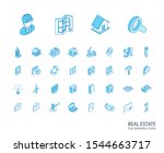 isometric line icon set. 3d... | Shutterstock .eps vector #1544663717