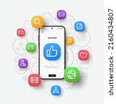 social media network connection ... | Shutterstock .eps vector #2160434807