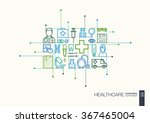 healthcare integrated thin line ... | Shutterstock .eps vector #367465004