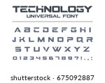 Technology Font. Geometric ...