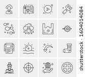 16 universal business icons... | Shutterstock .eps vector #1604014084