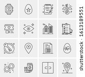 business icon set. 16 universal ... | Shutterstock .eps vector #1613189551