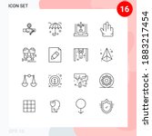 pictogram set of 16 simple... | Shutterstock .eps vector #1883217454