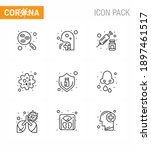 9 line set of corona virus... | Shutterstock .eps vector #1897461517