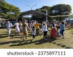 Small photo of Barao Geraldo, Brazil - june25, 2023: people perform folk dance during the traditional Sao Joao june fest. Brazil