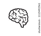 human brain vector icon | Shutterstock .eps vector #1115492561