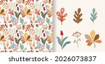 autumn decorative set with... | Shutterstock .eps vector #2026073837