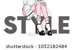 long slender legs in tight... | Shutterstock .eps vector #1052182484