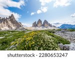  Tre Cime di Lavaredo in Dolomites mountains in Italy