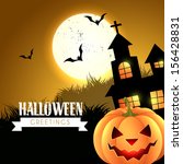 halloween greeting design... | Shutterstock .eps vector #156428831