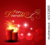 beautiful red color diwali... | Shutterstock .eps vector #63152800