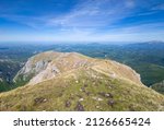 Small photo of Monte Sibilla in Montemonaco (Italy) - The landscape summit of Mount Sibilla, in Marche region province of Ascoli Piceno. Panoramic trekking landmark in the Monti Sibillini mountain natural park.