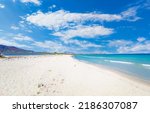 Small photo of Sardegna, Italy - 9 July 2022 - The worderful and wild east coast of Sardinia region, in the area of Gallura and Supramonte mountain range. Here in particular tLa Cinta beach in San Teodoro