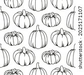 seamless pattern with pumpkins. ... | Shutterstock .eps vector #2025171107
