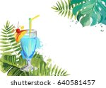 cocktails. summer tropical... | Shutterstock .eps vector #640581457